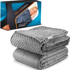 RelaxEden® Adult Weighted Blanket W/Removable, Washable Duvet Cover| 15 lbs, 60”x 80” Size| Heavy Glass Micro-Beads| Supreme Sleeping Comfort for Adults| Hot & Cold Sleeping| 100% Soft Cotton Build