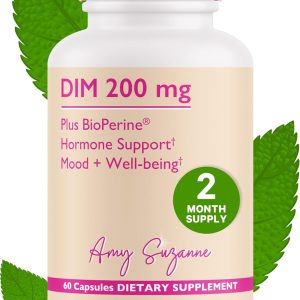 200 DIM Supplement for Women - Estrogen Metabolism and Hormone Harmony for Menopause, Perimenopause & PMS Support - DIM Plus Bioperine for Mood Support - 60 Day Supply, Vegan