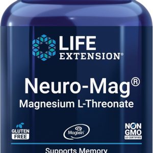 Life Extension Neuro-Mag Magnesium L-Threonate, Magnesium L-threonate, Memory Health, Quick Thinking, Cognitive Health Support, Vegetarian, Non-GMO, 90 Vegetarian Capsules