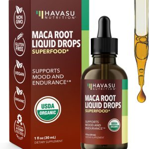 Organic Maca Root Liquid Drops - Supports Hormone Balance, Mood, and Energy in Women and Men - Lepidium Meyenii to Support Performance and Vitality - Non-GMO, Vegan, Unflavored - 60 Servings