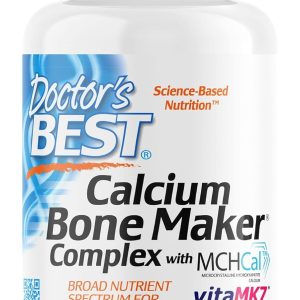 Doctors Best Calcium Bone Maker Complex, Broad Spectrum Nutrients for Bone Health, Non-GMO, Gluten Free, Soy Free 180 Capsules