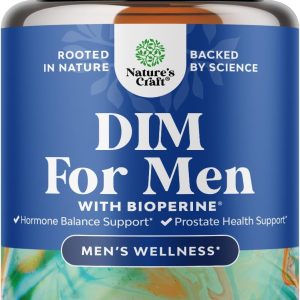 DIM Supplement for Men - DIM Estrogen Blocker for Men for Hormone Balance & Prostate Health - Diindolylmethane Testosterone Complex with Panax Ginseng, Bioperine, Grapeseed & Astragalus - 120 Capsules
