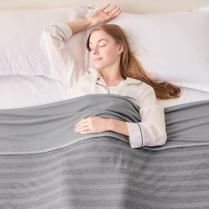 EMME Cooling Blankets for Hot Sleepers, Summer Blanket 60"x80" for Bed, Thin Lightweight Throw Blanket for Couch, Double-Sided Keep Body Cool, Grey Cold Sheet Night Sweats