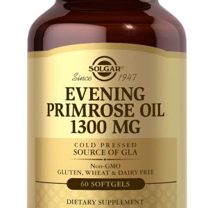 Solgar Evening Primrose Oil 1300 mg, 60 Softgels - Promotes Healthy Skin & Cardiovascular Health - Nutritional Support for Women - Non-GMO, Gluten Free, Dairy Free - 60 Servings