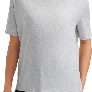 CRZ YOGA Women's Pima Cotton Short Sleeve Shirts Boat Neck Loose Fit Gym Workout T-Shirt Athletic Casual Tops