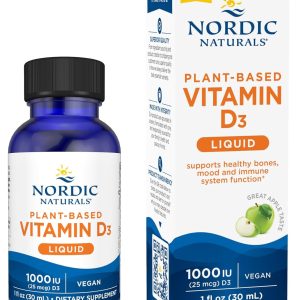 Nordic Naturals Plant-Based Vitamin D3 Liquid - 1 oz - 1000 IU Vitamin D3 - Healthy Bones, Mood & Immune System Function - Non-GMO, Vegan - 60 Servings