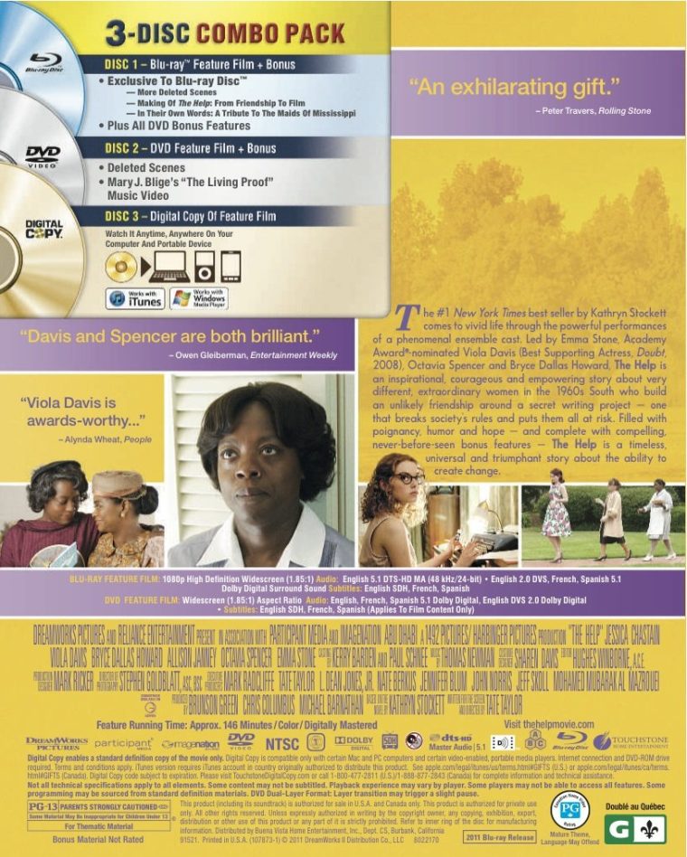 The Help (Three-Disc Combo: Blu-ray/DVD + Digital Copy) - Image 2