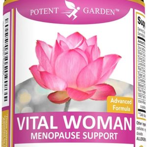 Potent Garden Menopause Relief Supplement with Black Cohosh, Soy Isoflavones, and Don Quai, Hot Flash Relief & Night Sweats Relief for Women, Non-GMO, 60 Capsules, 30 Servings