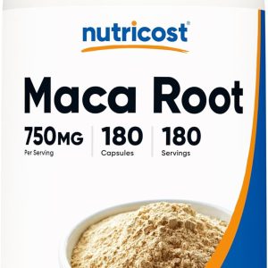 Nutricost Maca Root Capsules (Lepidium meyenii) 750mg, 180 Capsules, 180 Servings