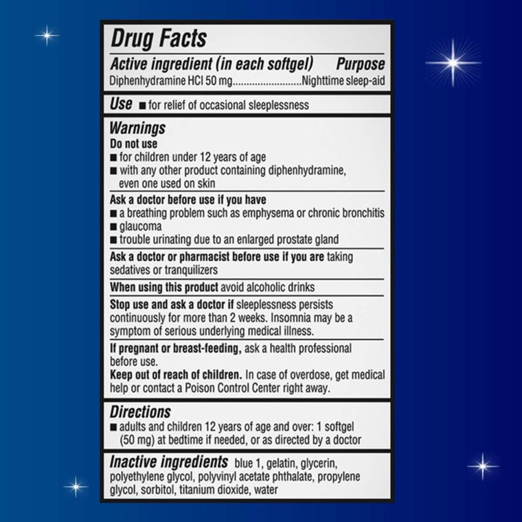 Unisom Nighttime Sleep-Aid Gels, Diphenhydramine HCI 50mg, 100 Count - Image 2
