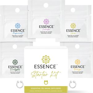 Essence Nasal Diffuser Starter Kit – Essential Oil Silicone Nose Ring Inhalers for Beginners – Wearable Aromatherapy Bundle for Relaxation, Energy & Breathing Support