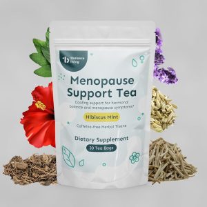 Menopause Support Tea | Cooling relief for Hot Flashes, Night Sweats, Mood Swings, Restful Sleep | With Black Cohosh, Red Clover, Sage | 100% Organic | Hibiscus Mint Flavor | 30 Tea Bags