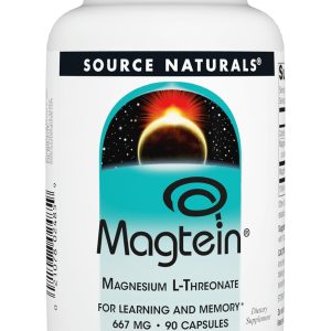 Source Naturals Magtein Magnesium L-Threonate 667mg Supports Focus, Mood, Healthy Memory, Cognitive Function, Sleep* - 90 Capsules
