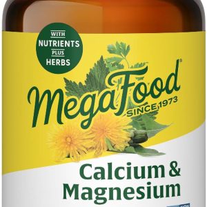 MegaFood Calcium Magnesium Supplement - with fermented Magnesium Glycinate - Supports Bone Health & Heart Health - Calcium & Magnesium Supplement for Men & Women - Non-GMO - 90 Tabs (30 Servings)