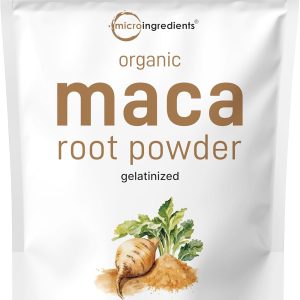 Organic Maca Root Powder, 2 Pound, Gelatinized for Better Absorption, Rich in Antioxidants, Help Energy, Stamina, Endurance, Strength and Immune System, No GMOs, Vegan Friendly and Peru Origin