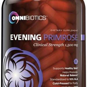 Organic Evening Primrose Oil for Women, Clinical Strength 1500mg per Capsule - 10% GLA, Cold-Pressed, Non-GMO, Hormone Balance for Women, Aceite De Onagra Organico - 120 Vegan Softgel Capsules