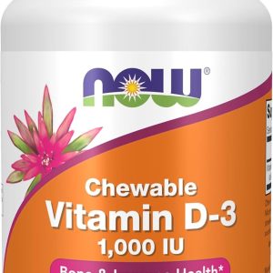 NOW Foods Supplements, Vitamin D-3 1,000 IU, Natural Fruit Flavor, Structural Support*, 180 Chewables