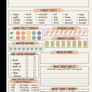 Daily Mood Tracker Journal: A Guided Mental Health & Wellness Diary | Perfect to Relieve Stress, Anxiety, BPD or Depression for Self, Adults or Teens!