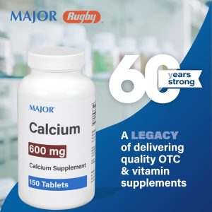 Major 600mg Calcium Tablets - Calcium Supplement - 150 Tablets