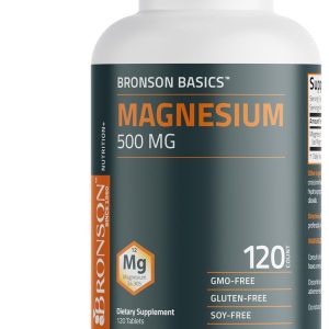 Bronson Magnesium 500 MG Supports Bone & Muscle Health & Nervous System Support - Non-GMO, 120 Vegetarian Tablets