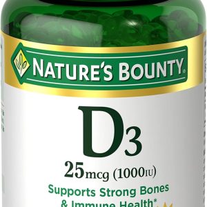 Nature's Bounty Vitamin D3 1000 IU Softgels, Immune Support, Promotes Healthy Bones, 350 Ct