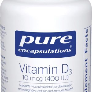 Pure Encapsulations Vitamin D3 10 mcg (400 IU) | Hypoallergenic Support for Bone, Breast, Cardiovascular, Colon and Immune Health | 120 Capsules