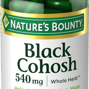 Nature's Bounty Black Cohosh Root Pills and Herbal Health Supplement, Natural Menopausal Support, 540 mg, 100 Capsules