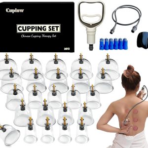 Cupping Set, 24 Cups Cupping Kit for Massage Therapy, Chinese Cupping Therapy Set with Magnetics, Professional Vacuum Cupping Set for Cellulite Reduction Muscle Pain Relief with Manual Pump