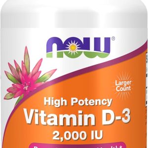 NOW Foods Supplements, Vitamin D-3 2,000 IU, High Potency, Structural Support*, 240 Softgels