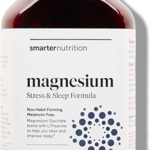 Smarter Nutrition Magnesium Complex - Chelated Magnesium Glycinate + Citrate, Malate for Sleep, Relaxation, Muscle & Nerves + Clinically Proven L-Theanine, Non-GMO-60 Tablet[30-Day Supply]
