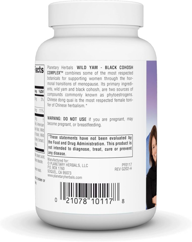 Planetary Herbals Wild Yam-Black Cohosh Complex Tablets, 120 Count - Image 3