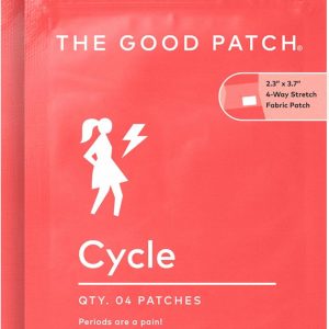 The Good Patch Cycle Period Pain Patch for Cramps, Natural Patch with Menthol, Black Cohosh, Plant Powered Wearable Wellness, Large Sized (8 Total Patches)