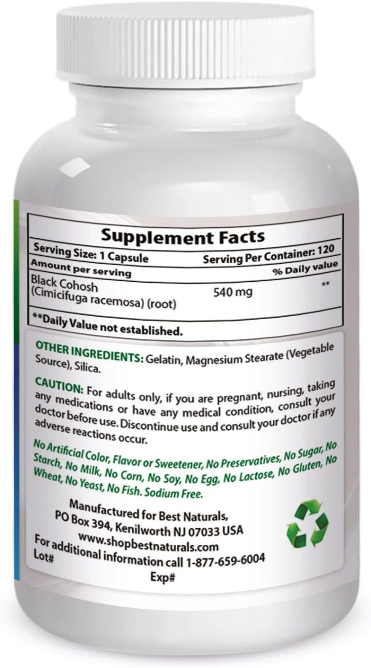 Best Naturals Black Cohosh 540 mg 120 Capsules - Image 2