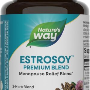 Nature's Way EstroSoy, Menopause Relief Blend*, Helps Relieve Menopausal Symptoms*, Black Cohosh, Red Clover, and Fermented Soy, 60 Vegan Capsules