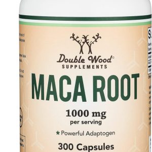 Maca Root Capsules for Women and Men, 300 Count (1,000mg of Black, Red, Yellow Maca Powder per Serving) Grown in Peru (for Energy, Performance, Motivation) by Double Wood
