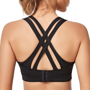 Yvette Women High Impact Sports Bras Criss Cross Back Sexy Running Bra for Plus Size