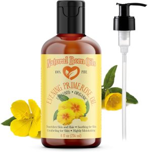 Natural Born Oils Evening Primrose Oil, 8oz, Organic, Cold-Pressed, Omega-6 Rich, Skin Softener, Hair Revitalizer