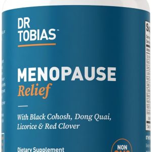Dr. Tobias Menopause Relief with Black Cohosh, Soy Isoflavones, Don Quai, Hot Flash & Night Sweats Relief for Women, Non-GMO Menopause Supplements for Women, 60 Capsules, 30 Servings