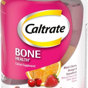 Caltrate Gummy Bites 500 mg Calcium and Vitamin D Supplement, Black Cherry, Strawberry, Orange - 50 Count