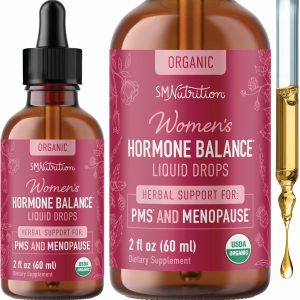 Hormone Balance Liquid Drops | with Black Cohosh, Stinging Nettle, Red Raspberry Leaf, Chasteberry & More | Menopause, Hot Flash, & PMS Relief Menstrual Herbal Support Tincture | Vegan Formula | 2oz