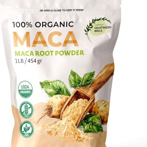 NaturaleBio Maca Powder Organic 1lb - 16oz. Peruvian, Natural and Pure, from Organic Maca Root. Vegetarian and Vegan Friendly. Gelatinized for Enhanced Bioavailability. Ideal for Smoothie.