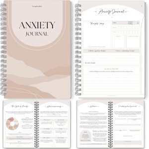 Anxiety Relief Workbook & CBT Therapy Notebook - Guided Prompts, Mental Health Wellness Journal - A5 Lux
