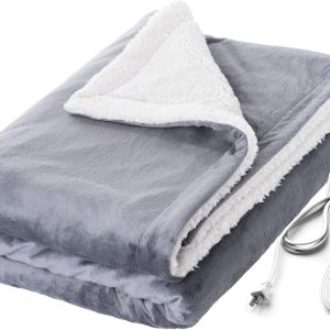 Pure Enrichment WeightedWarmth - 2-in-1 Heated Weighted Blanket, 13 lbs (50” x 60”) Large, 4 Relaxing InstaHeat™ Settings, Cozy and Soft Micromink and Sherpa, Reversible Throw with Storage Bag