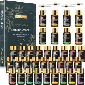 Essential Oil Set, 35PCS Premium Essential Oils Kit, 5ML Essential Oils Fragrance Oil Scent for DIY Candle and Soap Making