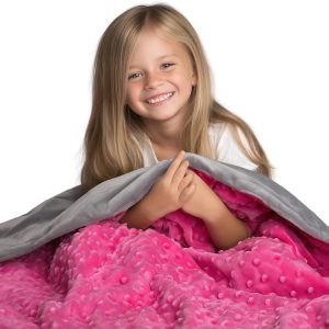 Super-Soft Kids Weighted Blanket 7 Pounds - Weighted Blanket for Kids - Easy to Clean, Washable Minky Cover - 41x60 Inches 7lbs Child - Small Heavy Blanket for Girls and Boys