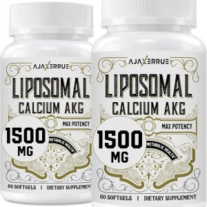Liposomal Calcium AKG Supplement 1500 MG (Alpha-Ketoglutaric Acid), High Absorption, More Effective Than AAKG, Ca AKG for Longevity, Age Defense, Cellular Energy, Metabolic Function, 120 Softgels