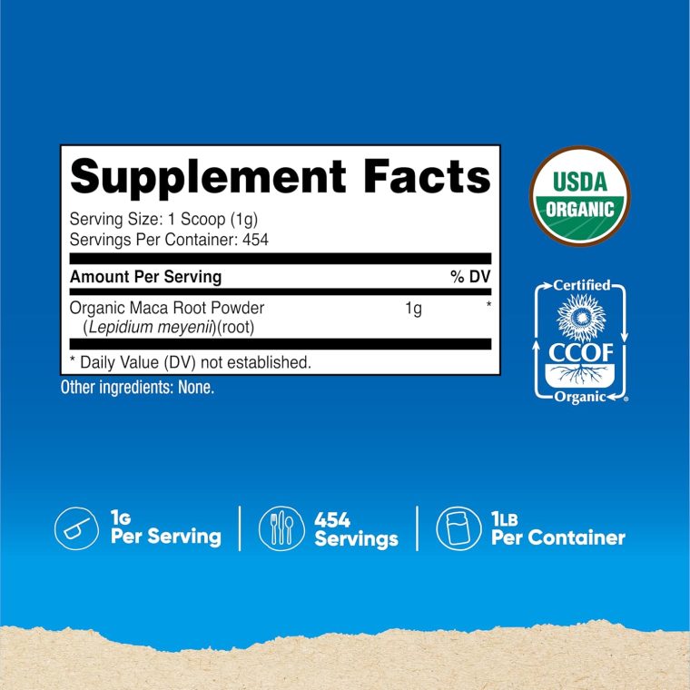 Nutricost Organic Maca Root Powder (1 LB) - Image 2