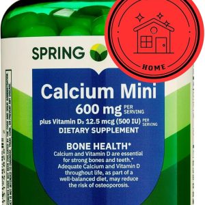 Spring Valley Calcium Plus Vitamin D3 150 Mini Softgels | Calcium Supplement | CaIcium mini softgels | CaIcium 600 mg with Vitamin d3 | 150 Mini Softgels + STS Sticker