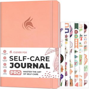 Clever Fox Self-Care Journal PRO – Wellness & Daily Reflection Notebook – Mental Health, Meditation & Mood Journal for Women, 7x10” (Peach Pink)