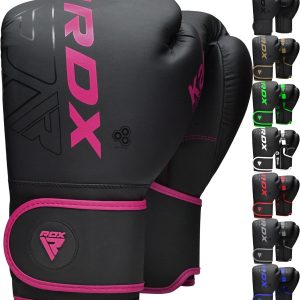 RDX Boxing Gloves, Pro Training Sparring, Maya Hide Leather, Muay Thai MMA Kickboxing, Men Women Adult, Heavy Punching Bag Focus Mitts Pads Workout, Ventilated Palm, Multi Layered, 8 10 12 14 16 18 Oz